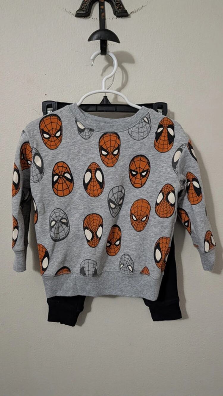 Jumping Beans Spiderman Sweatshirt + Garanimals Black Sweatpants Boys Size 2T